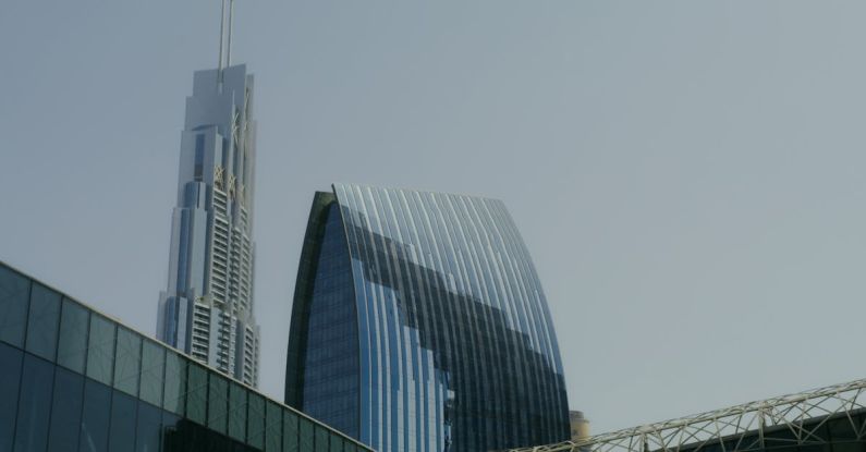 Central Bank - Blue and White Glass Walled High Rise Building