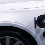 Electric Vehicle - White Car Charging