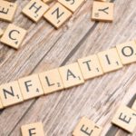 Consumer Spending - The word inflation is spelled out in scrabble letters