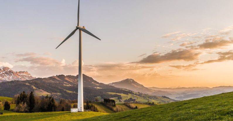 Green Energy - White Windmill