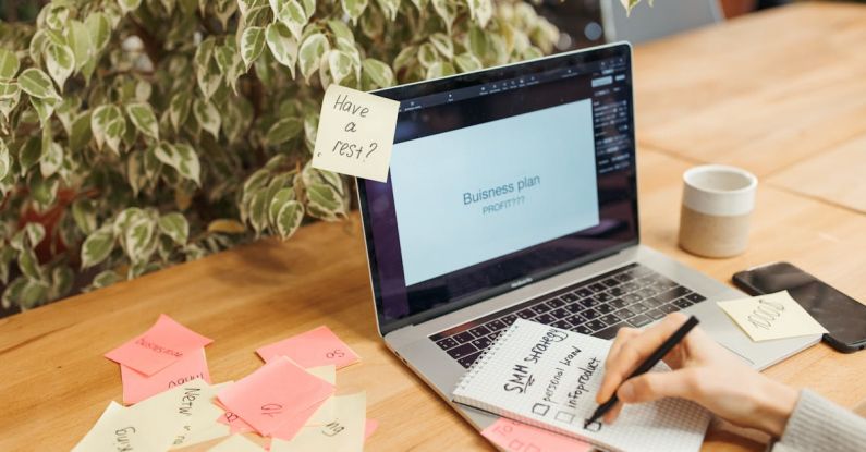 Financial Checklist - Sticky Notes and a Laptop